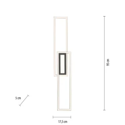 LED-loftlampe Asmin, CCT, sort, 95x17,5cm