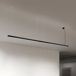 LED-loftlampe Bounce, sort, længde 113 cm, CCT, aluminium