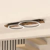 LED-loftlampe Boyal, brun, længde 78 cm, træ, 2 lyskilder.