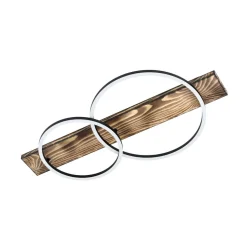 LED-loftlampe Boyal, brun, længde 78 cm, træ, 2 lyskilder.