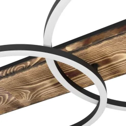 LED-loftlampe Boyal, brun, længde 78 cm, træ, 2 lyskilder.