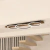 LED-loftlampe Boyal, sort, længde 101 cm, træ, 3 lyskilder.