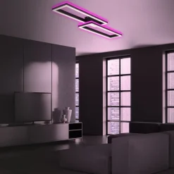 LED-loftlampe Frame 2 lyskilder RGBW baggrundsbelysning 119,5 cm