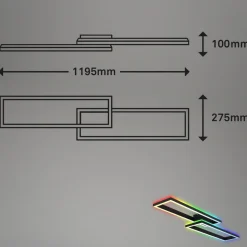 LED-loftlampe Frame 2 lyskilder RGBW baggrundsbelysning 119,5 cm