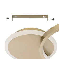 LED-loftlampe Gafares, guld, aluminium, 41 cm fjernbetjening CCT