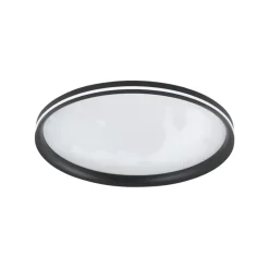 LED-loftlampe Isy, sort, Ø 55 cm, metal, CCT, dæmpbar