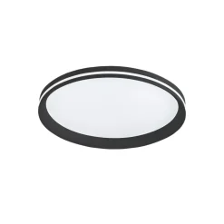 LED-loftlampe Isy, sort, Ø 45 cm, metal, CCT, dæmpbar