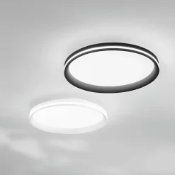 LED-loftlampe Isy, sort, Ø 45 cm, metal, CCT, dæmpbar