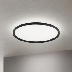 LED-loftlampe Kant, Ø 60 cm sort, CCT metal/plast