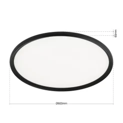 LED-loftlampe Kant, Ø 60 cm sort, CCT metal/plast