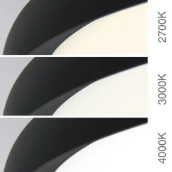 LED-loftlampe Kant, Ø 60 cm sort, CCT metal/plast