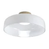 LED-loftlampe Lunar, hvid, glas, Ø 42 cm, CCT, dæmpbar