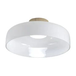 LED-loftlampe Lunar, hvid, glas, Ø 42 cm, CCT, dæmpbar