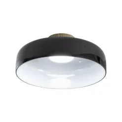 LED-loftlampe Lunar, sort, glas, Ø 42 cm, CCT, dæmpbar