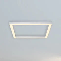 LED-loftlampe PURE Lines, 55 x 55 cm, sølv, CCT, fjernbetjening