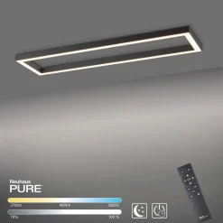 LED-loftlampe PURE Lines, 110 x 30 cm, antracit, fjernbetjening