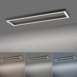 LED-loftlampe PURE Lines, 110 x 30 cm, antracit, fjernbetjening