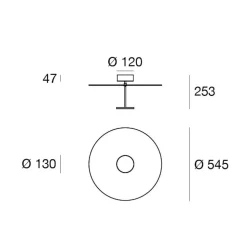 LED-loftlampe Stilo_S, hvid, Ø 55 cm