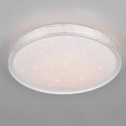 LED-loftlampe Varda, hvid, Ø 39 cm, fjernbetjening