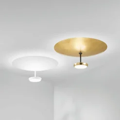 LED-loftlampe Yuko, hvid, metal, 23 cm høj, dæmpbar