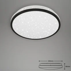 LED-loftslampe 3403-015, med stjernedekor, 4.000K