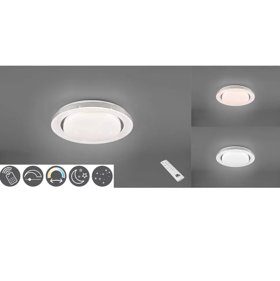 LED-loftslampe Atria, Ø 27 cm, hvid, plast, CCT