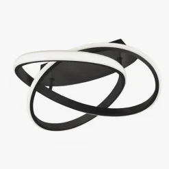 LED-loftslampe Course, mat sort, 3.000 K, Ø 45 cm