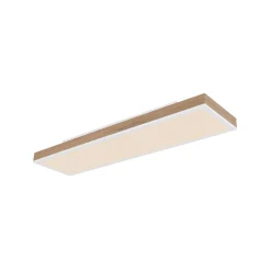 LED-loftslampe Doro, længde 80 cm, mørkt træ, træ, CCT