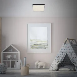 LED-loftslampe Flame Star, 21,2 x 21,2 cm sort