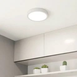 LED-loftslampe Fueva 5 IP44 3000K hvid Ø21cm