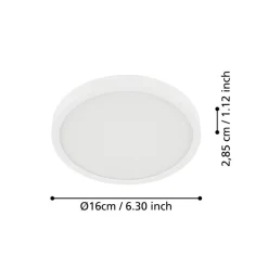 LED-loftslampe Fueva 5 IP44 3000K hvid Ø16cm