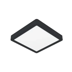 LED-loftslampe Fueva 5 IP44 3000K sort 21x21cm