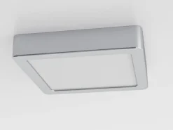 LED-loftslampe Fueva 5 IP44 3000K krom 16x16cm
