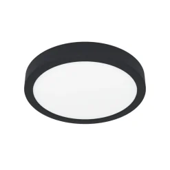 LED-loftslampe Fueva 5 IP44 3000K sort Ø21cm