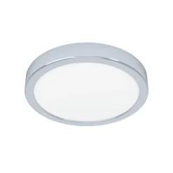 LED-loftslampe Fueva 5 IP44 3000K krom Ø21cm