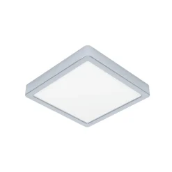 LED-loftslampe Fueva 5 IP44 3000K krom 21x21cm