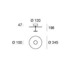 LED-loftslampe Stilo_S, hvid, Ø 35 cm