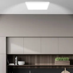 LED-loftslampe Tava A, CCT, 29 x 29 cm, hvid, fjernbetjening