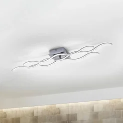 LED-loftslampe Wave 3.000K 97,5x16cm stål