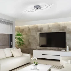 LED-loftslampe Wave 3.000K 97,5x16cm stål