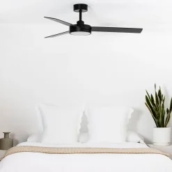 LED-loftventilator Barth med lys, sort