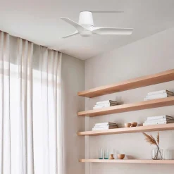 LED-loftventilator Hey, hvid, DC, støjsvag, Ø 90 cm, CCT