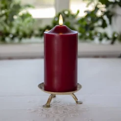 LED-lysflamme, højde 17 cm, rød ægte voks, batteridrevet