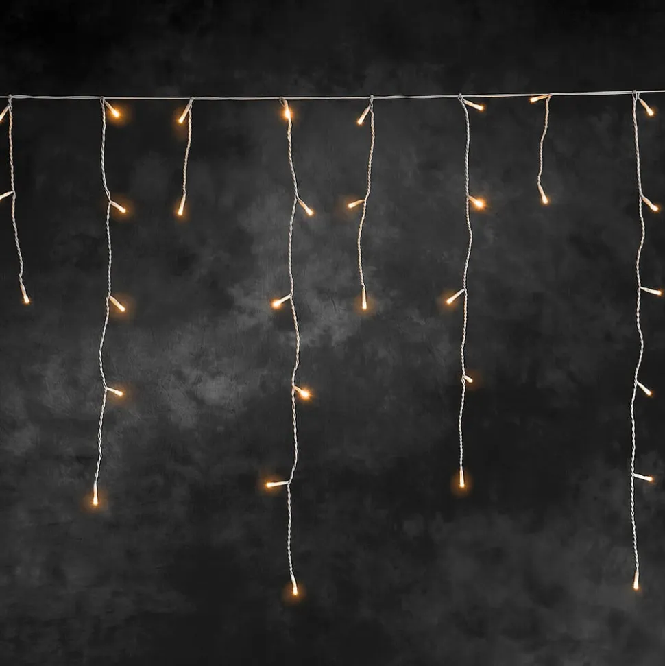 LED-lysgardin ice rain amber white 5m