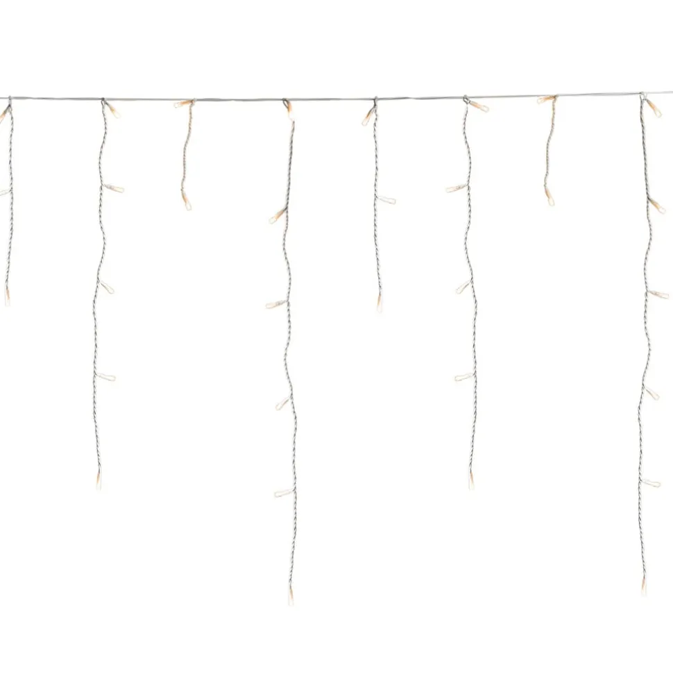 LED-lysgardin ice rain amber white 5m