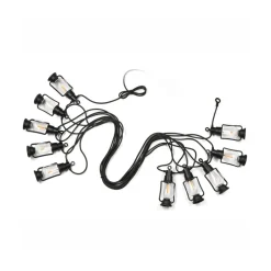 LED-lyskæde Garlands, længde 1000 cm, sort, 10 lyskilder.