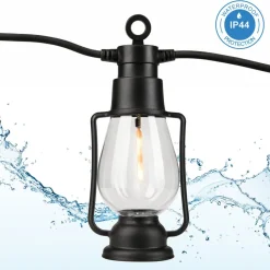 LED-lyskæde Garlands, længde 1000 cm, sort, 10 lyskilder.