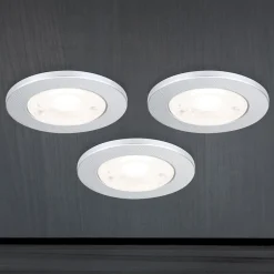 LED-møbelindbygningsspot Artist, sæt med 3, sølv