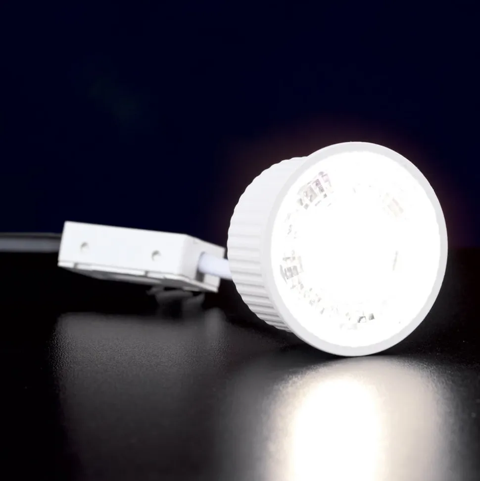 LED-modul, GU10 til indbygning, 4,9 W, 3.000 K, 410 lm, dæmpbar