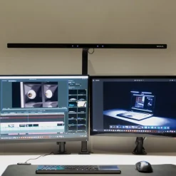 LED-monitorlampe MAULgate, sensor, dæmpbar, sort, klemme